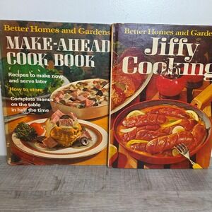 Vintage Better Homes & Gardens Make-Ahead & Jiffy Cooking Hard Cover Lot/2